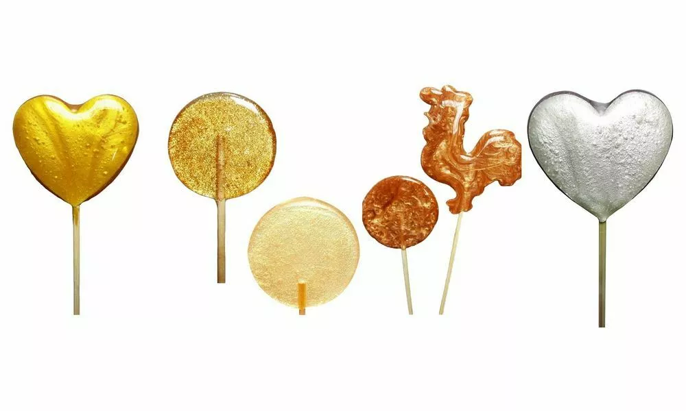 фотография продукта Золотистые и серебристые леденцы с лого
